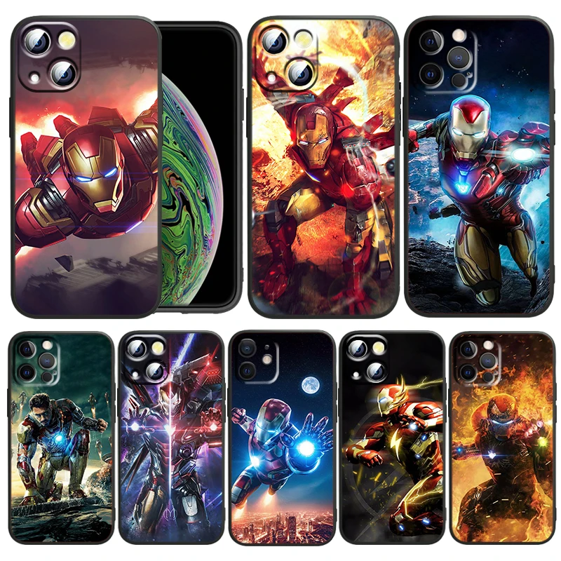 

Iron Man Marvel hero For Apple iPhone 13 12 Pro Max Mini 11 Pro XS Max X XR 6 7 8 Plus SE2020 Capa Black Phone Case