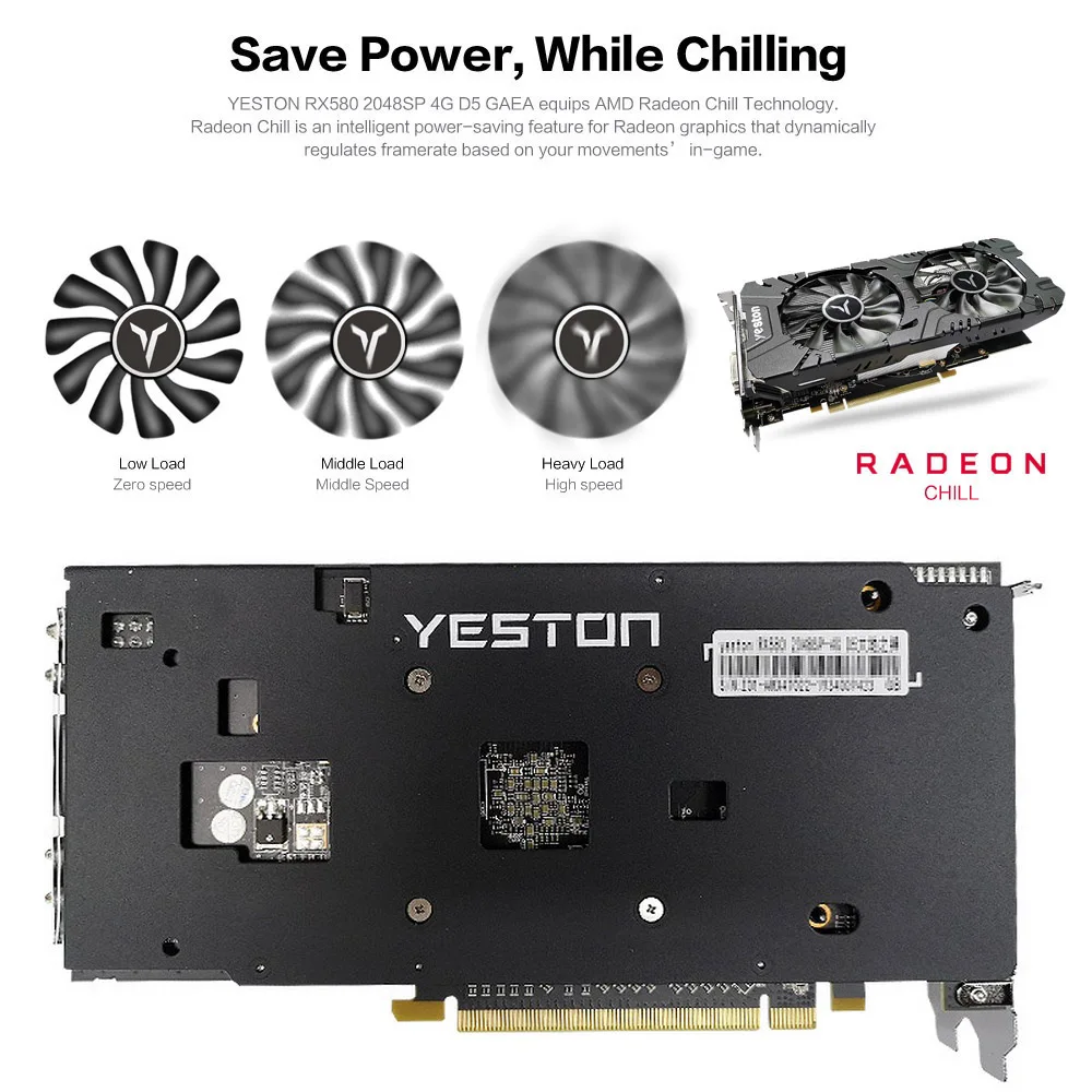 Yeston RX580 2048SP 4G desktop computer gaming game office 580 graphics card 8G