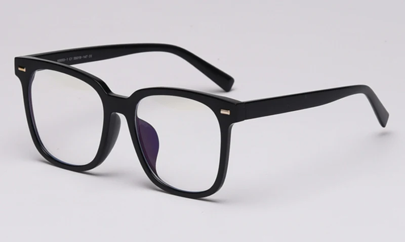 black with clear Peekaboo с заклепками tr90, прозрачные негабаритные очки, синий светильник, модная прозрачная квадратная оправа для очков, оптическая леопардовая оправа - Цвет оправы: black with clear