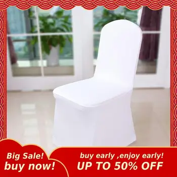 

20 50 100 pcs Universal White Stretch Spandex Chair Cover Lycra Polyester Fabric Wedding Banquet Party Hotel Dining Chair Covers
