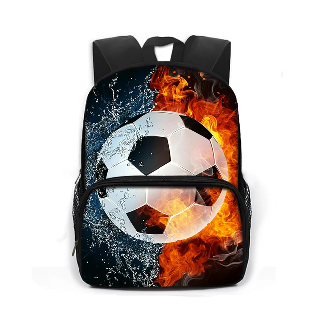 Cool Football Soccer Print Backpack Children School Bags Boys