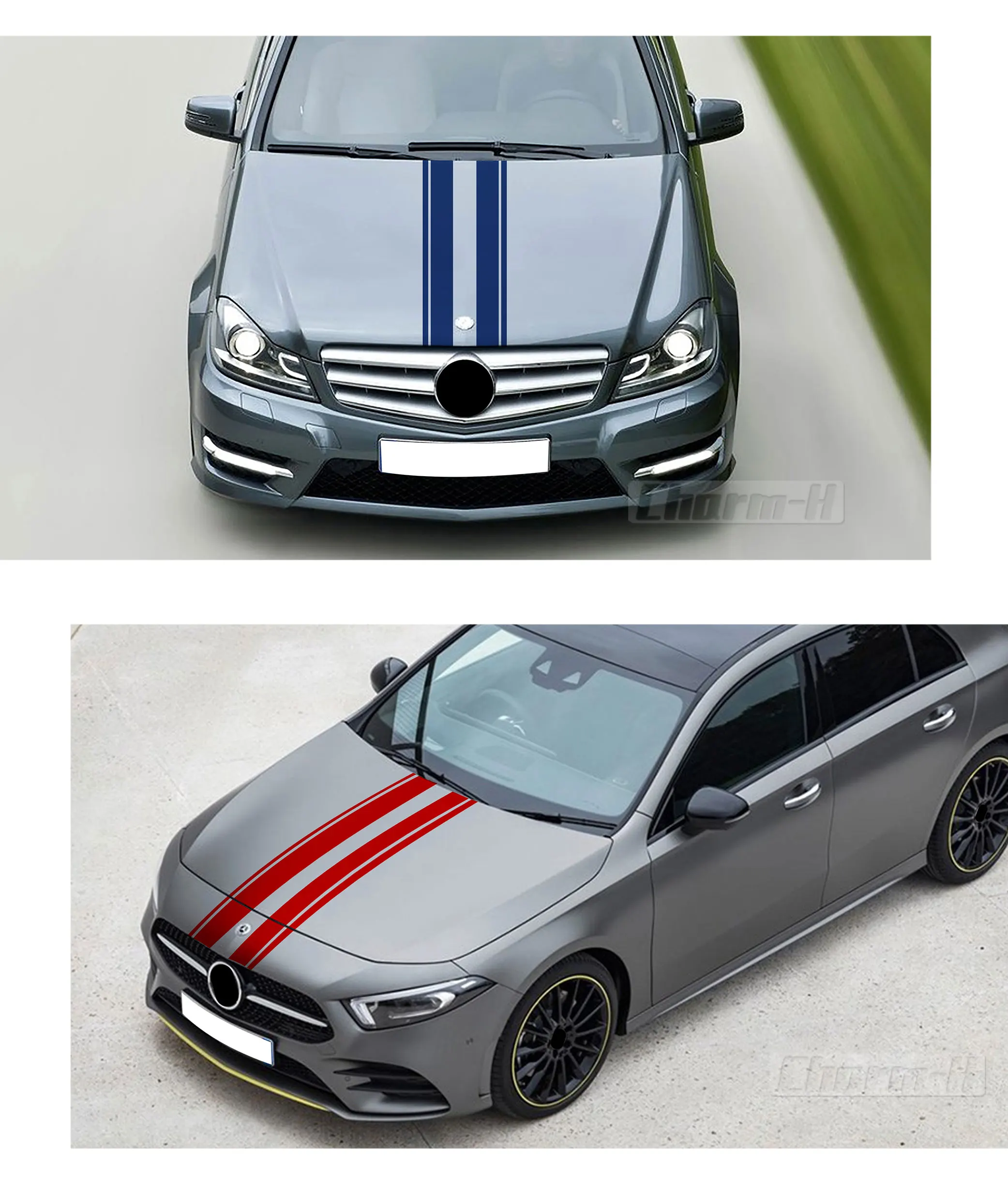 Наклейка на капот автомобиля капот полоса крышка двигателя наклейка для Mercedes Benz A C E CLA GLA CLA класс A45 W176 W203 W204 W205 C63 W212 AMG