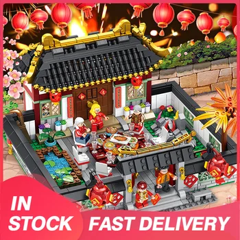 

PANLOS BRICK 61001 Creator Series MOC The Spring Festival Chinese Style Model Building Blocks 1556pcs Bricks Kids Toys
