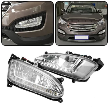 

CITALL ABS Car Daytime Running Light DRL Fog Lamp Cover Housing Assembly fit for Hyundai Santa Fe/IX45 2013 2014 2015