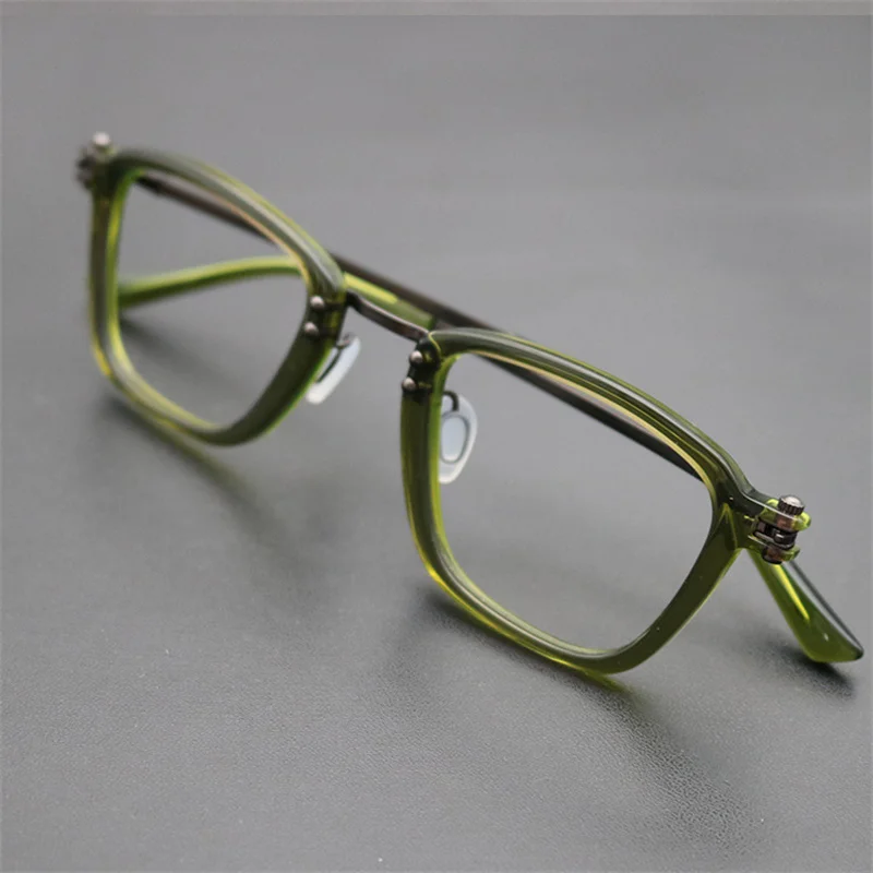 Titanium Glasses Cone Women Myopia Frame Japanese Handmade Acetate