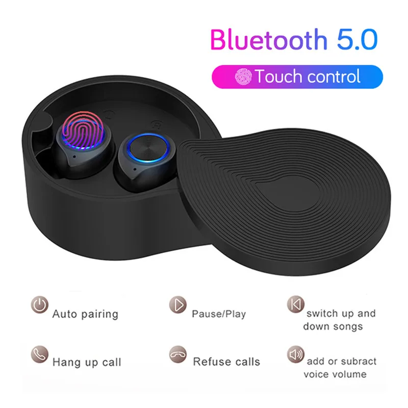 TWS TW70 беспроводные Bluetooth наушники, сенсорные Bluetooth наушники 5,0, Портативные водонепроницаемые спортивные наушники для xiaomi huawei iphone