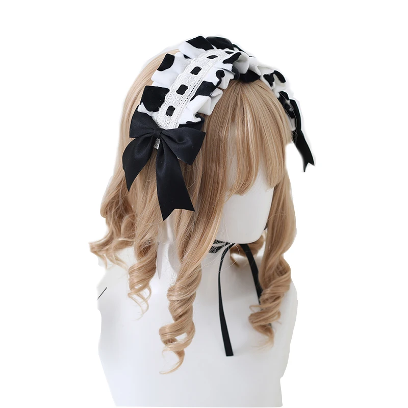 Повязка на голову Kawaii Lolita с коровьим узором головной убор KC повязка для волос