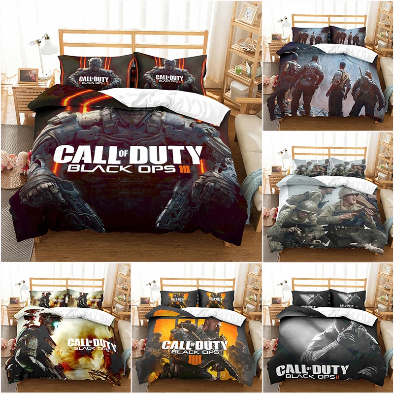 

High Quality CALL DUTY Game Pattern Printed Duvet Cover with Pillow Cover Bedding Set 3D Bed Set for Bedroom Decor