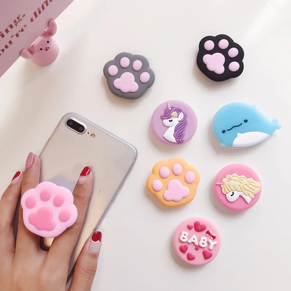 mobile stand for car Cute Phone Socket Universal Cat Claw Paw Mobile Phone Stretch Bracket Cartoon Air Phone Expanding Phone Stand Finger Car Holder mobile holder