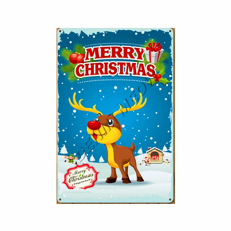 17 Merry Christmas налет винтажные металлические жестяные знаки олень сладкий Плакат Бар Кафе сад декоративные тарелки стены искусства домашний декор WY79 - Цвет: 17