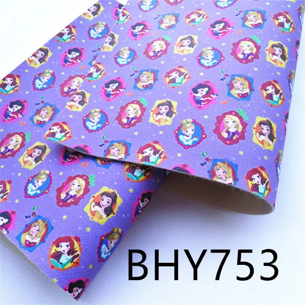 BHY753 20*33 см принцесса А4 мультфильм печати искусственная кожа для DIY аксессуары BHY757 - Цвет: BHY753