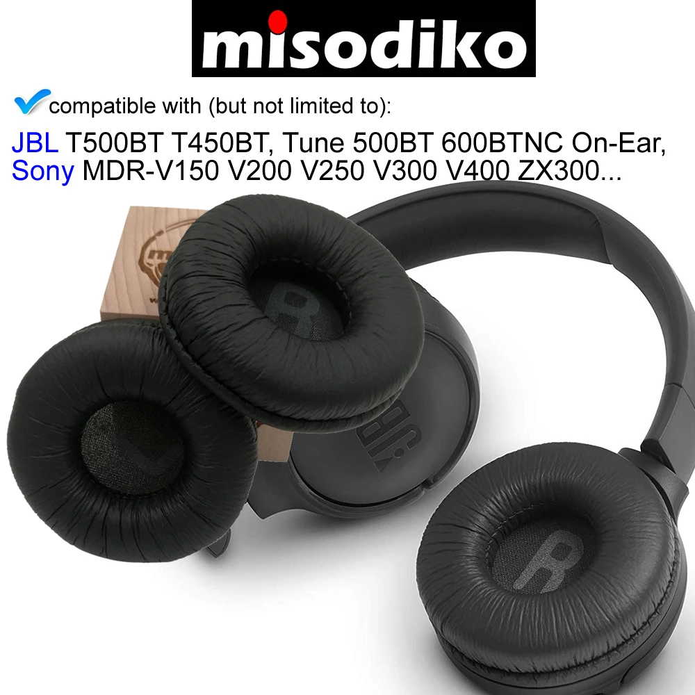 Сменные амбушюры misodiko 70 мм для JBL T500BT T450BT Tune 500BT 600BTNC On-Ear/ Sony MDR-V150 V200 V250 V300 V400 |