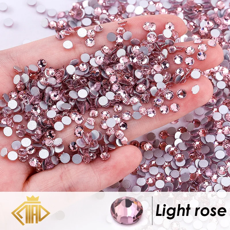 SS4-SS30 Colorful Non Hotfix Rhinestones Glitter Crystal Glue On Strass Diamond Rhinestones For Garment Nail art Decorations 