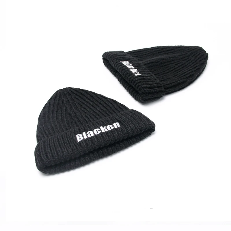 Черные теплые шапочки, зимняя мужская шапка Skullies, женские шапки bonnet fille, уличная шерстяная вязаная черная шапка
