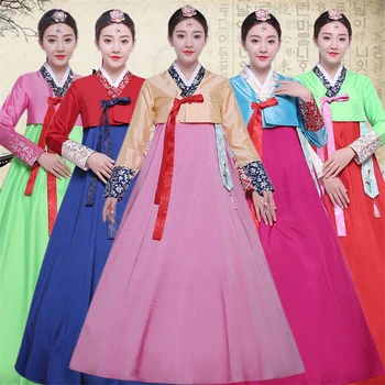 

16Color Women Korean Hanbok Dress Traditional Asian Nationality Palace Korea Fashion Style Adult Dance Performance Clothing