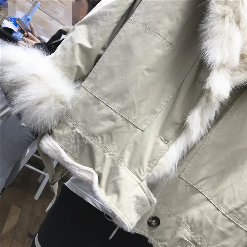 Winter Jacket Women Short Parker Clothing Women's Winter New Real Fox Fur Collar Parker Jacket Ladies Warm Street Coat