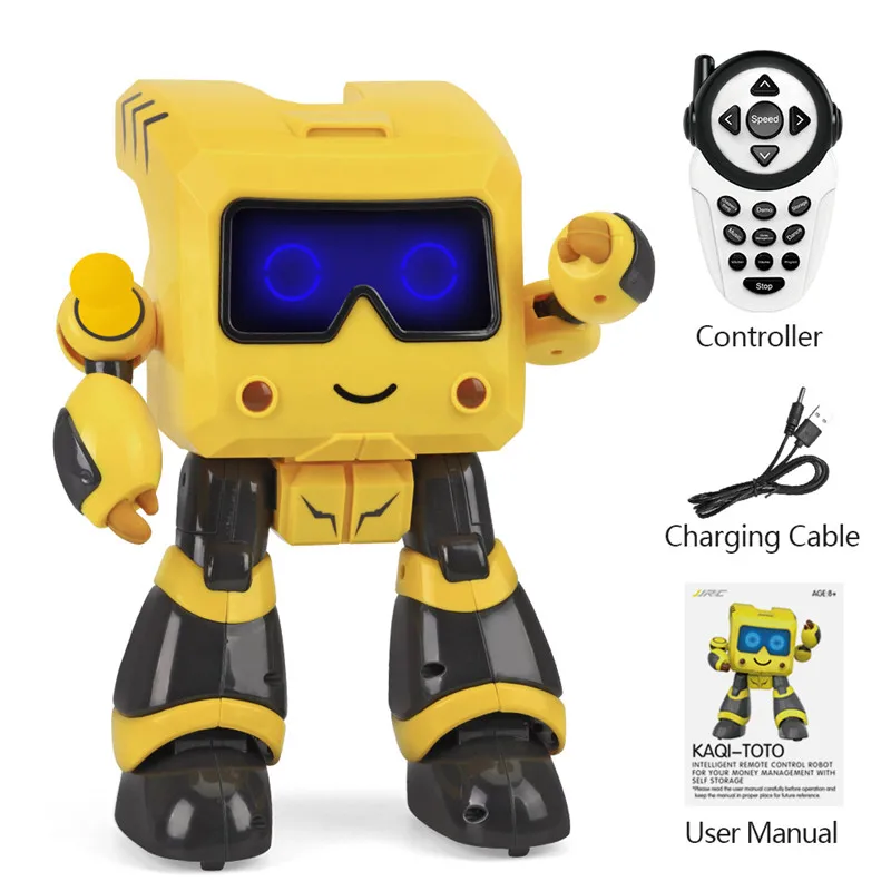 JJRC R17 KAQI-TOTO желтый интеллигентая(ый) программируемый сенсорный Управление копилка для петь Танцы RC робот игрушка модель для детей