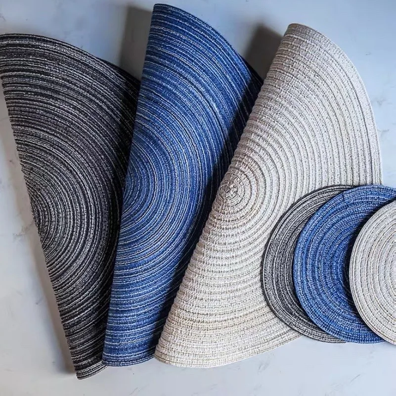 

Coaster European-Style Round Table Mat Hhousehold Kitchen Countertop Mat INS Sand Cotton Cloth Western Dishes Coasters