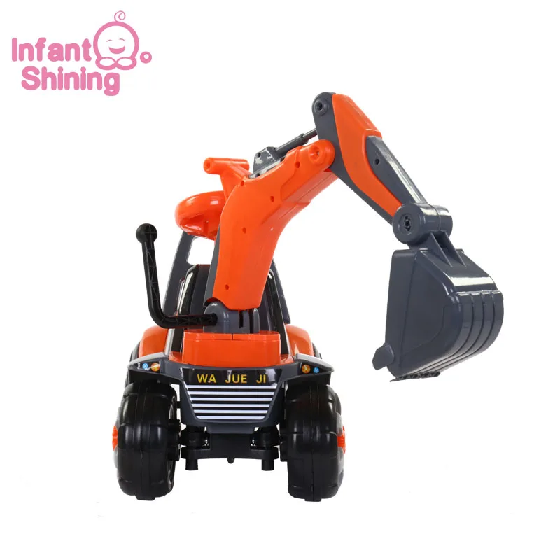  Infant Shining Baby Ride on Car Children Excavator Toy Kids Balance Car Plastic Toy Truck Birthday 
