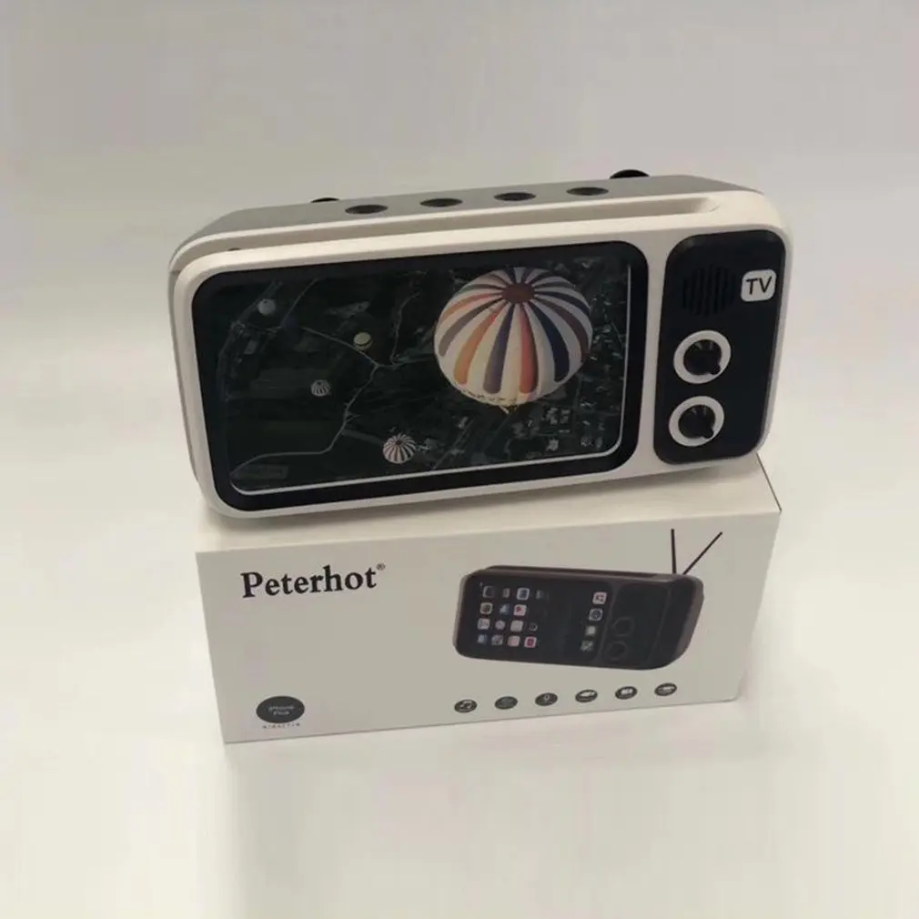 silver and grey Ретро Мини Bluetooth динамик классический ТВ Аудио Поддержка TF карта FM радио Aux модель беспроводной звуковой ящик для iPhone huawei Xiaomi - Цвет: silver and grey