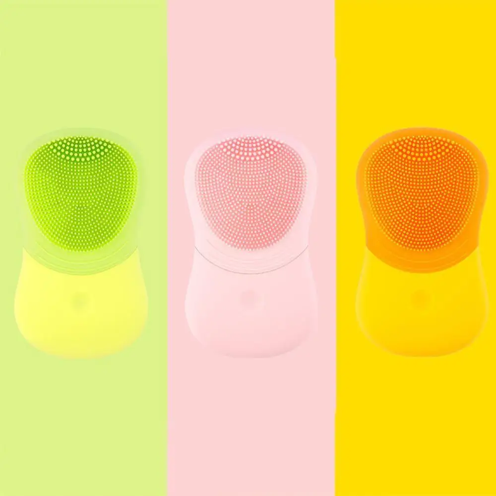 Electric Cleaning Face Brush Beauty Tool Silicone Cleansing Instrument Ultrasonic Vibration Exfoliating Blackhead