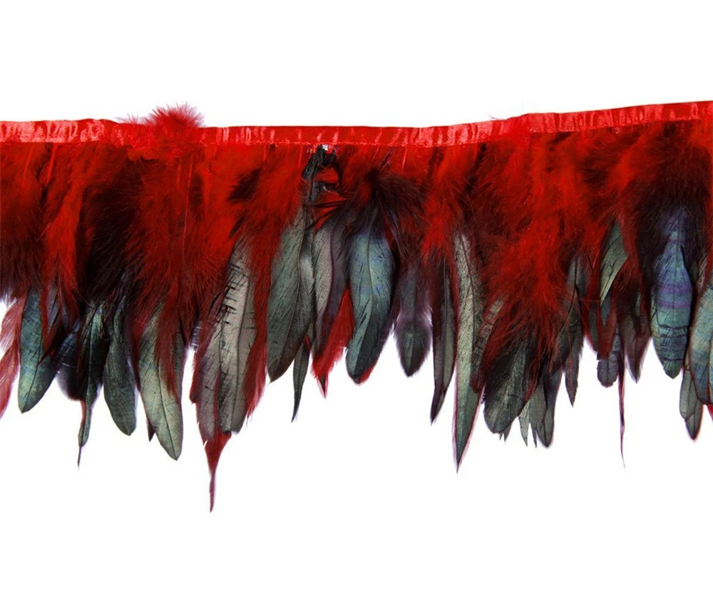 Натуральные куриные петушиные перья 2 метра отделка бахрома фазаньи для