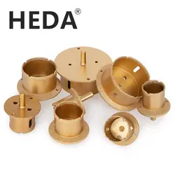 HEDA sierras de Copa con mango Triangular de diamante soldado al vacío, brocas de núcleo para mármol, cerámica, azulejo de porcelana, abridor de lavabo