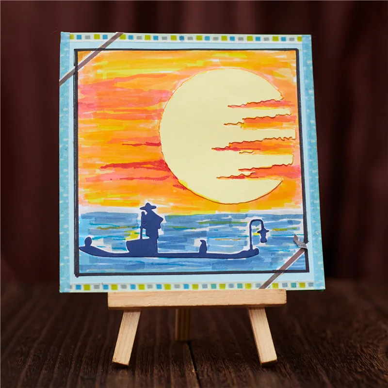 

Eastshape Fisherman Moon Night Metal Cutting Dies New 2020 Sailboat Crafts Dies Scrapbooking Photo Album Embossing Die Cut