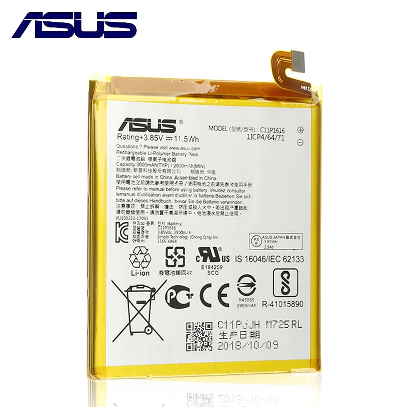 Аккумулятор ASUS 3000mAh C11P1616 Для ZenFone V A006 V520KL Высококачественный аккумулятор+ номер отслеживания