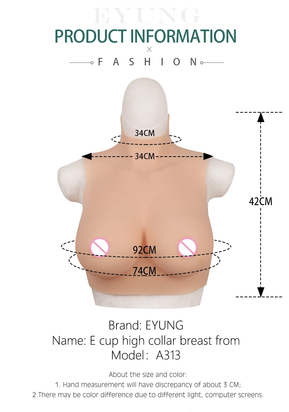 E cup Food grade silicone breast form Gel filling Breast plate Tit for crossdresser drag queen sissy cosplay fake boobs Chest (2)