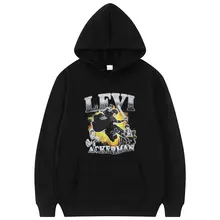 

Harajuku Anime Attack on Titan Hoodie Rivaille Ackerman Graphics Print Hoodies Long Sleeve Men Women Fashion Loose Sweatshirt