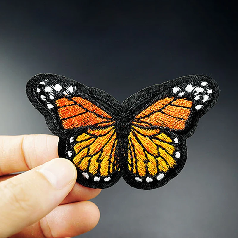 

Pulaqi Cartoon Butterfly Patch DIY Embroidery Patches For Clothing Iron On Patches For Clothes Applique Stripes On Clothes F