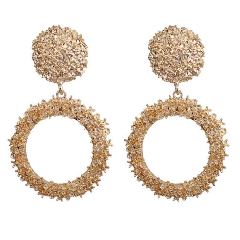 

Brinco Sell Like Hot Cakes The European And American Fashion Brand Circular Spray Plating Alloy Earrings Manufacturers Supply