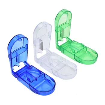 

3 Colors Folding Vitamin Medicine Drug Pill Box Case Organizer Tablet Container Cutting Drugs Dropshipping