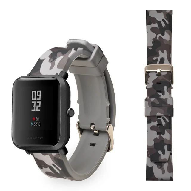 Камуфляжный силиконовый ремешок для Xiaomi Huami Amazfit Bip BIT PACE Lite, Молодежные умные часы, сменные браслеты на запястье для Amazfit Bip - Цвет: 2