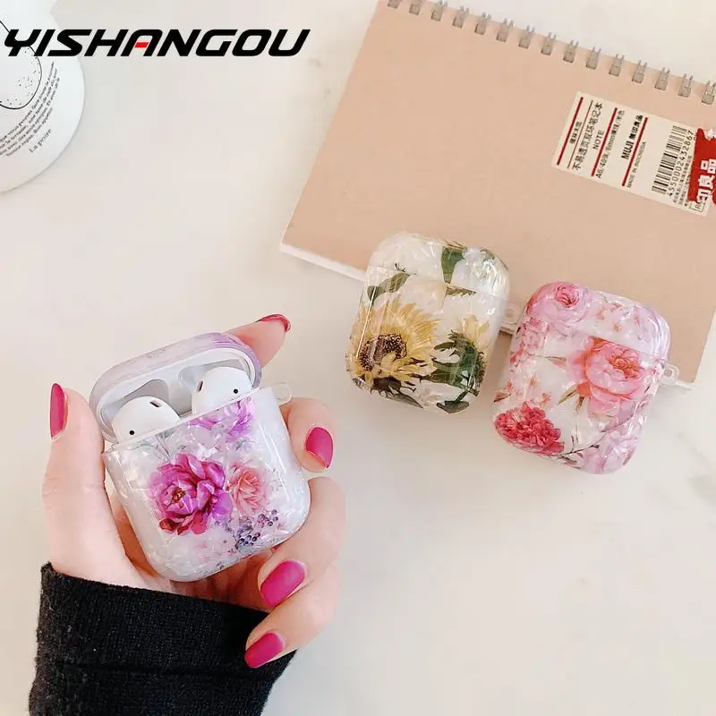 Чехол для оригинальных Airpods Pro, чехол с цветочным рисунком, милый чехол для Apple Airpods 2, 1 чехол, аксессуары, наушники Air Pods, чехол, коробка