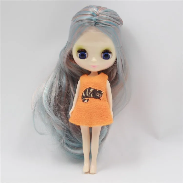 Мини-кукла Blyth 10 см BJD нормальная кукла тела, случайное платье, может изменить макияж, куклы+ платье+ сумка для хранения, детские игрушки для девочек - Цвет: style 18