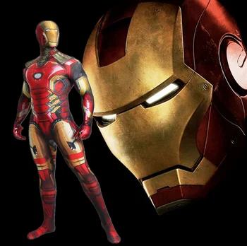 

Adult Kids Avengers Endgame Iron Man Tony Stark Cosplay Costumes 3D Print Zentai Halloween Party Superhero Bodysuit Jumpsuits