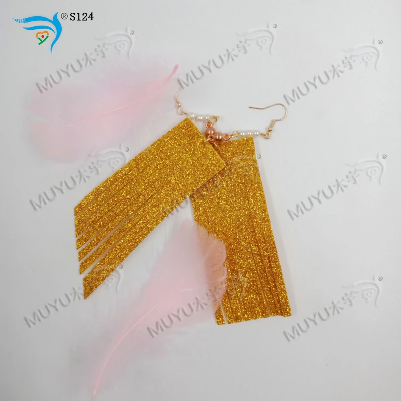 Желтый кисточка earrings-S124 руководство высечки и деревянные штампы