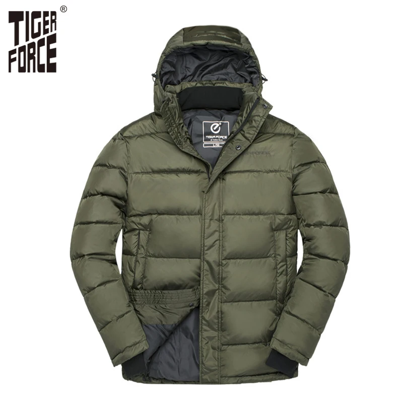 

TIGER FORCE Winter Men Jacket Male Padded Coat Mens Parka Spring Autumn Warm Jacket Men Casual Hooded Jackets Outerwear