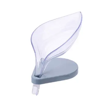

Easy Clean Soap Holder Sink Drainer Home Hotel Leaf Shape Basin Suction Cup Base Anti Slip Kitchen Sponge Storage Drying Rack
