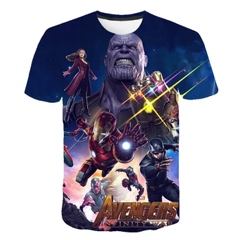 

2019 Summer Kids T shirt Boys Clothes Infinity War Superhero Thanos Hulk Tshirts For Girls Children Clothing Ninjago