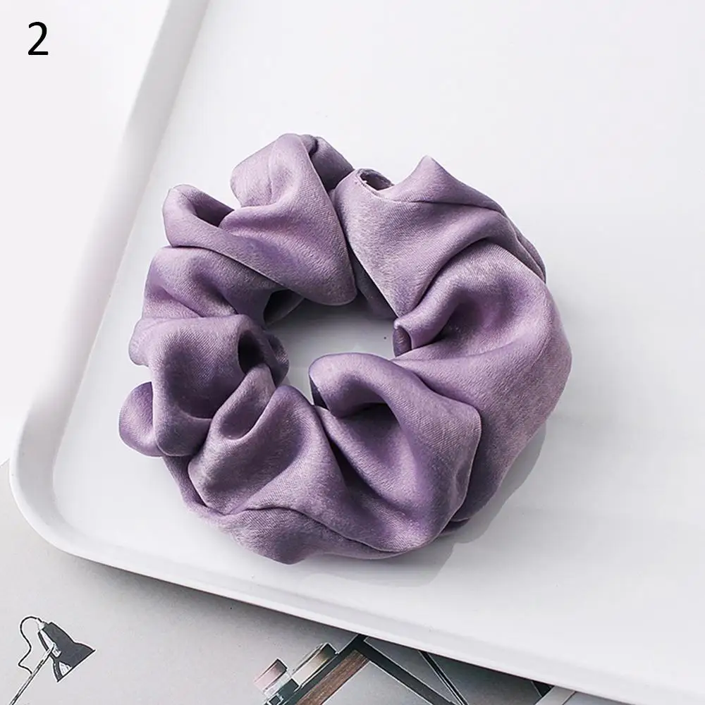Шампанское New Organza/Chiffon Solid Color Hair Scrunchies Women Elastic Hair Bands Headwear Ponytail Holder Chiffon Hair Ties Accessories - Цвет: Шампанское
