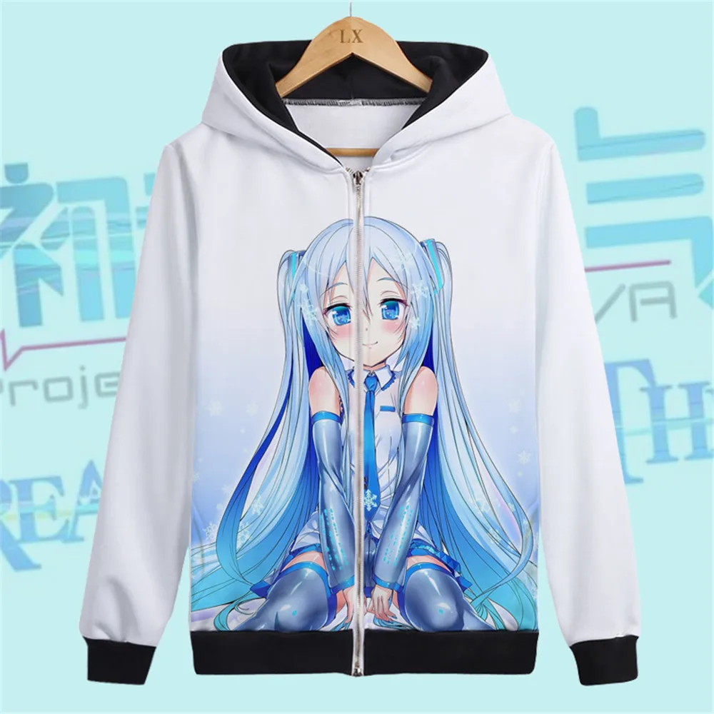 Style16 VOCALOID Hatsune куртка Мику косплей костюм для мужчин и женщин повседневная толстовка на молнии Толстовка утолщенная модная спортивная одежда - Цвет: Style16