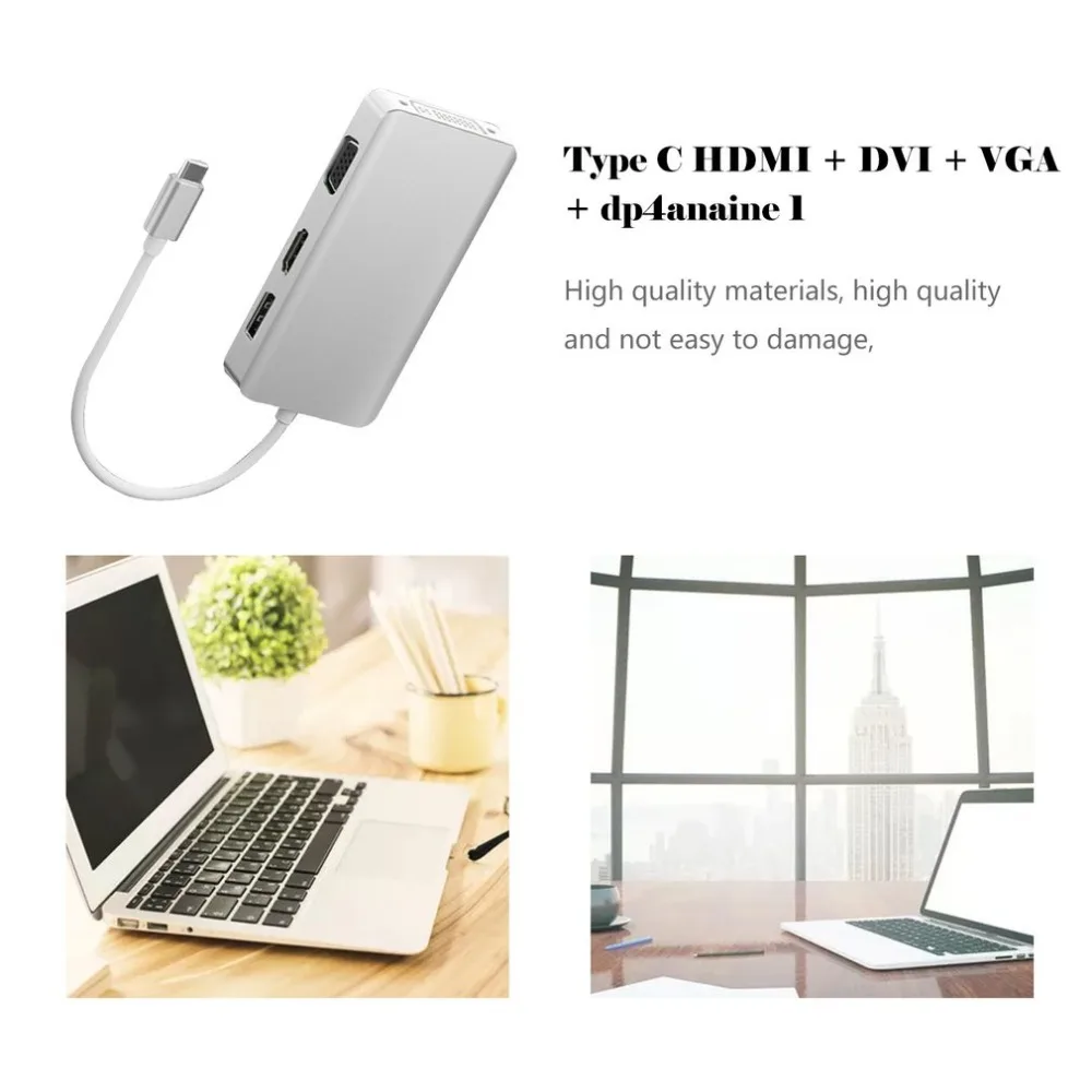 USB C концентратор USB C 3,1 к HDMI DP Displayport VGA DVI адаптер type C к HDMI VGA 1080p видео конвертер для Macbook