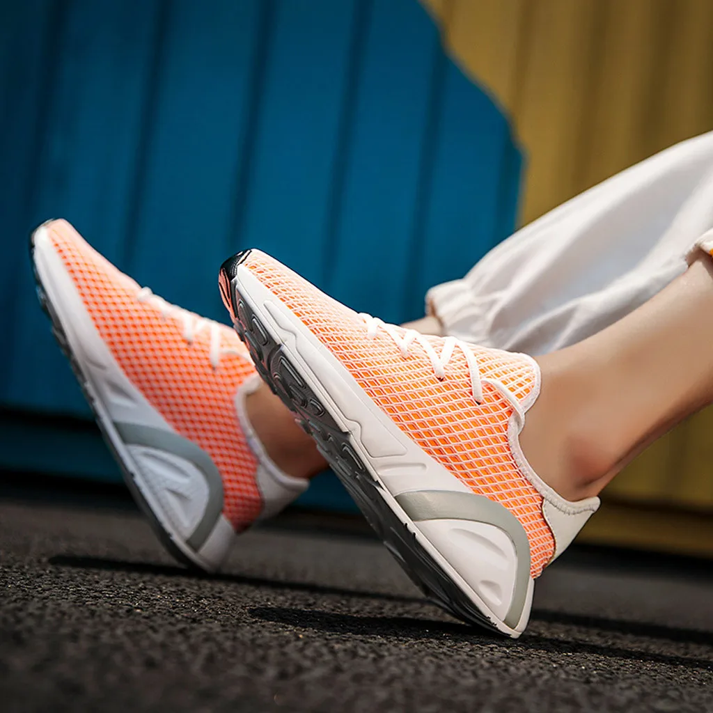 Thick Bottom Couple Mesh Breathable Non-slip Wear Running Sport Students Casual Unisex Shoes Large Size 35-44 Zapatos De Hombre