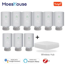 TRV ZigBee3.0 Smart Radiator Actuator Programmable Thermostatic Radiator Valve Temperature Controller Voice Control via Alexa