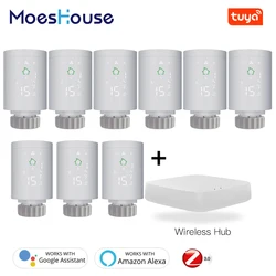 TRV ZigBee3.0 Smart Radiator Actuator Programmable Thermostatic Radiator Valve Temperature Controller Voice Control via Alexa