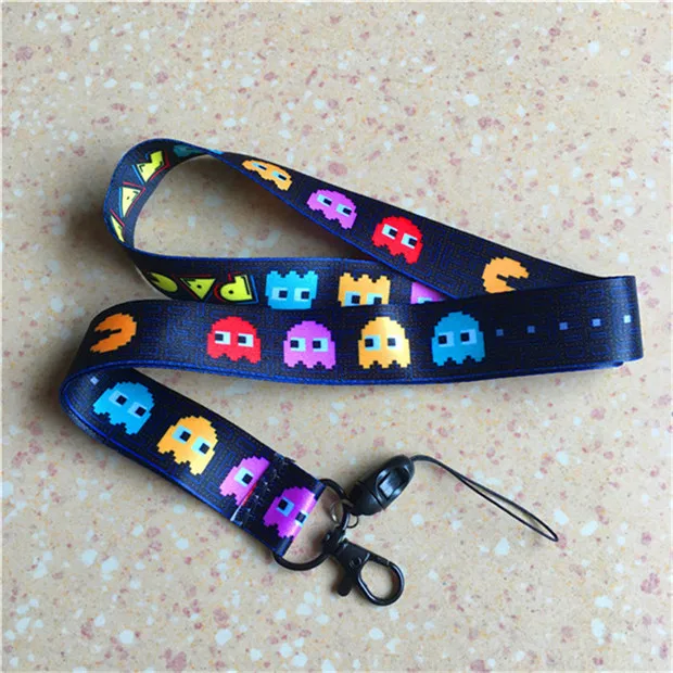 Game Pac-Man pacman Neck Strap Lanyard ID Badge Phone Key Holders Chain