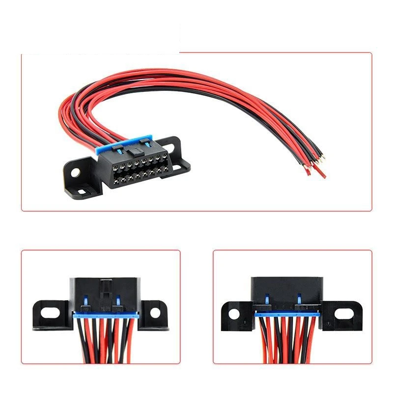 J1962F OBD2 16 контактный разъем с полным кабелем фиксированный жгут женский конструктор тире порт с OBD2 Диагностический кабель
